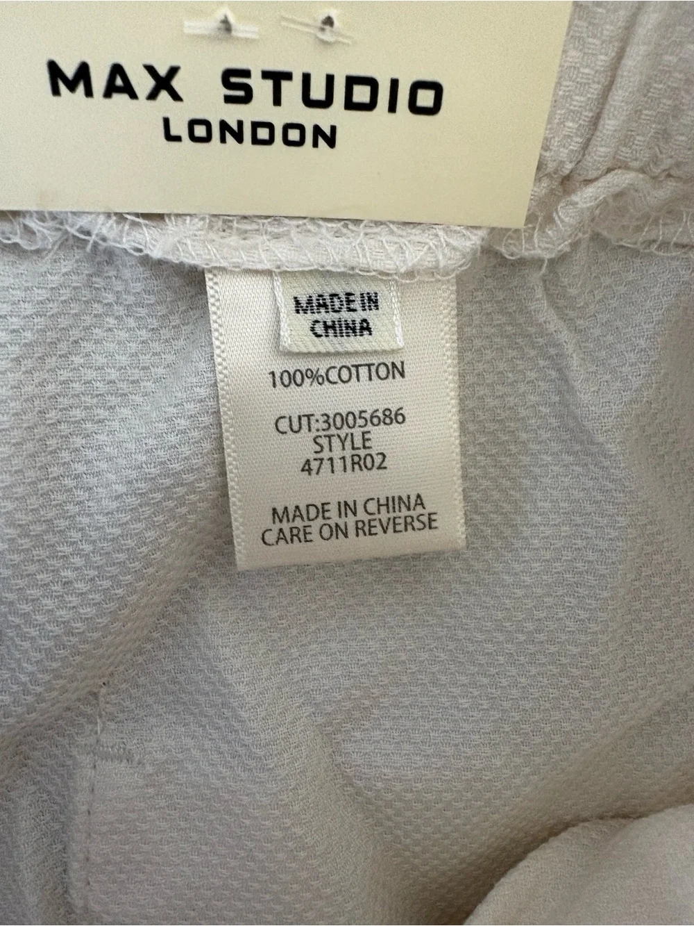 NWT Max Studio London Barrel Leg Trousers - Ecru Cream - Size XL - 100% Cotton